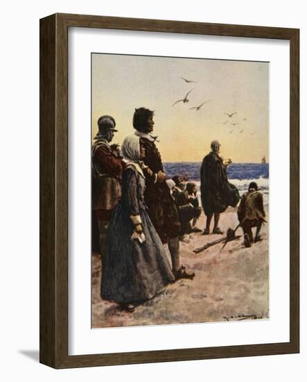 The Departure of the Mayflower-Arthur C. Michael-Framed Giclee Print