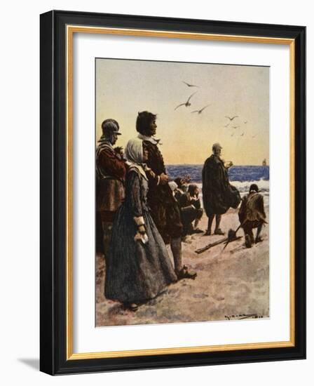 The Departure of the Mayflower-Arthur C. Michael-Framed Giclee Print