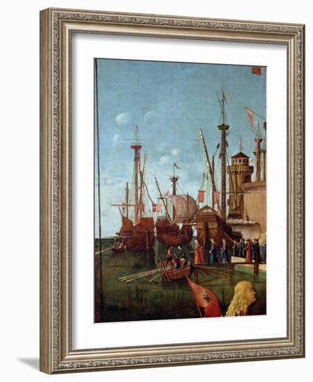 The Departure of the Pilgrims, Detail from the Meeting of Etherius and Ursula and the Departure…-Vittore Carpaccio-Framed Giclee Print