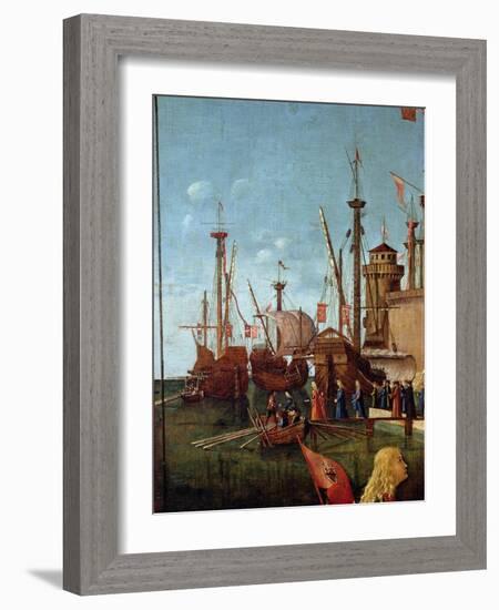 The Departure of the Pilgrims, Detail from the Meeting of Etherius and Ursula and the Departure…-Vittore Carpaccio-Framed Giclee Print