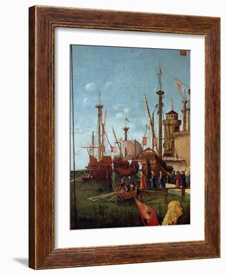 The Departure of the Pilgrims, Detail from the Meeting of Etherius and Ursula and the Departure…-Vittore Carpaccio-Framed Giclee Print