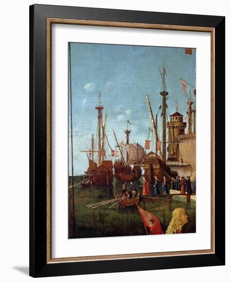 The Departure of the Pilgrims, Detail from the Meeting of Etherius and Ursula and the Departure…-Vittore Carpaccio-Framed Giclee Print