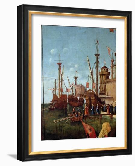 The Departure of the Pilgrims, Detail from the Meeting of Etherius and Ursula and the Departure…-Vittore Carpaccio-Framed Giclee Print