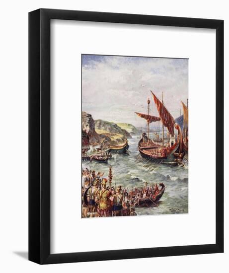 The Departure of the Romans from Britain, Illustration from 'The History of the Nation'-Henry Payne-Framed Premium Giclee Print