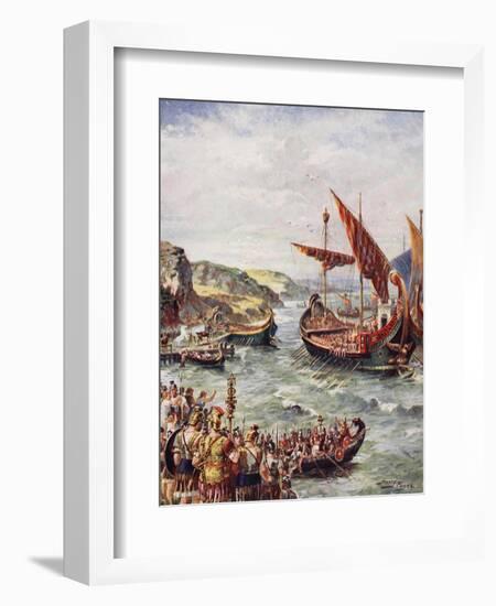 The Departure of the Romans from Britain, Illustration from 'The History of the Nation'-Henry Payne-Framed Premium Giclee Print