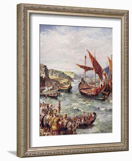 The Departure of the Romans from Britain, Illustration from 'The History of the Nation'-Henry Payne-Framed Giclee Print