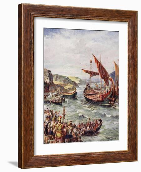 The Departure of the Romans from Britain, Illustration from 'The History of the Nation'-Henry Payne-Framed Giclee Print