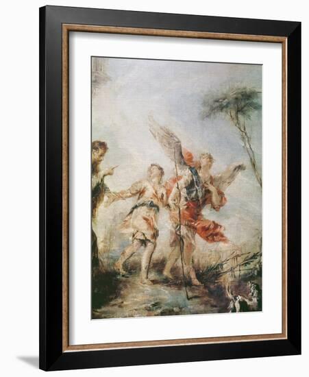 The Departure of Tobias and the Angel, Detail of Tobias and the Angel, 1752-Francesco Guardi-Framed Giclee Print