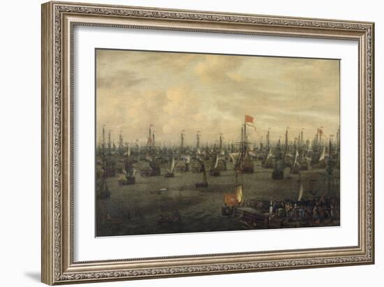 The Departure of William of Orange from Briel, 1688-Abraham Storck-Framed Giclee Print