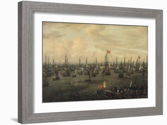 The Departure of William of Orange from Briel, 1688-Abraham Storck-Framed Giclee Print