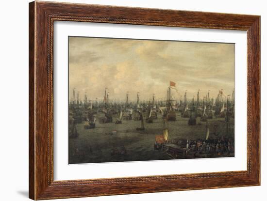 The Departure of William of Orange from Briel, 1688-Abraham Storck-Framed Giclee Print