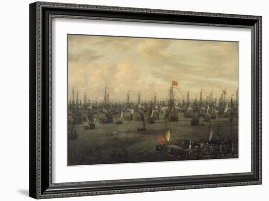 The Departure of William of Orange from Briel, 1688-Abraham Storck-Framed Giclee Print