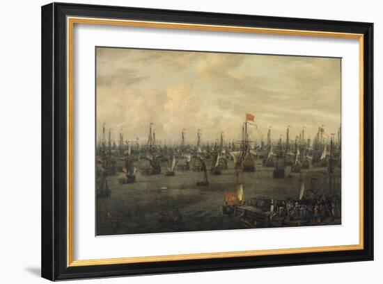 The Departure of William of Orange from Briel, 1688-Abraham Storck-Framed Giclee Print