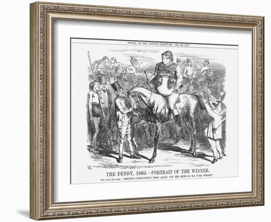The Derby 1863 - Portrait of the Winner, 1863-John Tenniel-Framed Giclee Print
