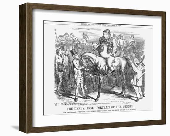 The Derby 1863 - Portrait of the Winner, 1863-John Tenniel-Framed Giclee Print