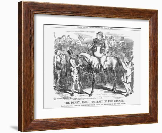 The Derby 1863 - Portrait of the Winner, 1863-John Tenniel-Framed Giclee Print