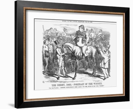 The Derby 1863 - Portrait of the Winner, 1863-John Tenniel-Framed Giclee Print