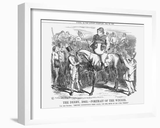 The Derby 1863 - Portrait of the Winner, 1863-John Tenniel-Framed Giclee Print