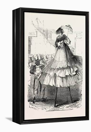 The Derby Day, Scenes by the Roadside and on the Downs: Crinoline on Stilts. Uk, 1860-null-Framed Premier Image Canvas