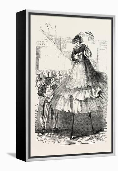 The Derby Day, Scenes by the Roadside and on the Downs: Crinoline on Stilts. Uk, 1860-null-Framed Premier Image Canvas