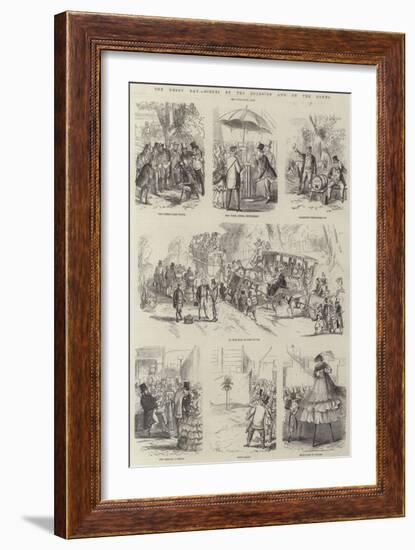 The Derby Day, Scenes by the Roadside and on the Downs-null-Framed Giclee Print