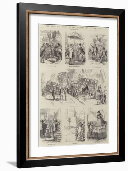 The Derby Day, Scenes by the Roadside and on the Downs--Framed Giclee Print