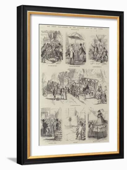 The Derby Day, Scenes by the Roadside and on the Downs-null-Framed Giclee Print