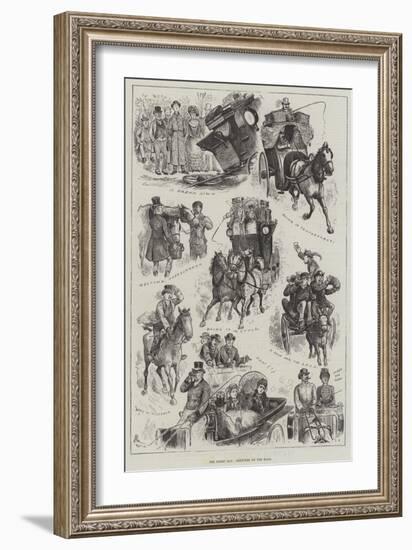 The Derby Day, Sketches on the Road-null-Framed Giclee Print