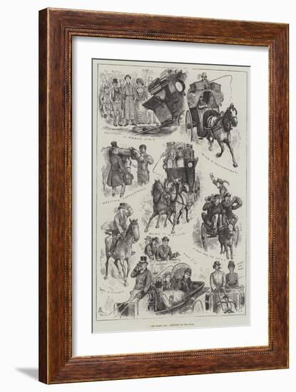 The Derby Day, Sketches on the Road-null-Framed Giclee Print