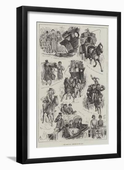 The Derby Day, Sketches on the Road-null-Framed Giclee Print