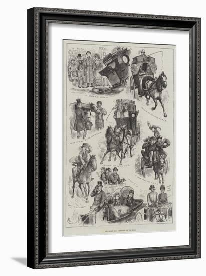 The Derby Day, Sketches on the Road-null-Framed Giclee Print