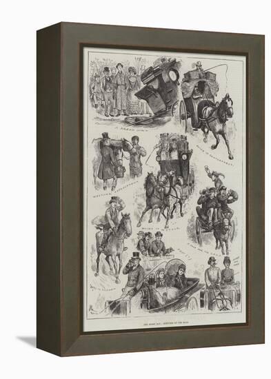 The Derby Day, Sketches on the Road-null-Framed Premier Image Canvas