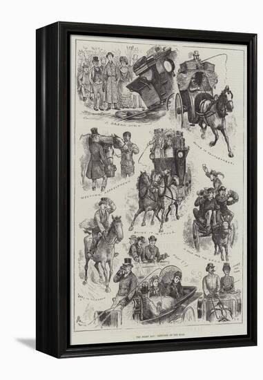 The Derby Day, Sketches on the Road-null-Framed Premier Image Canvas