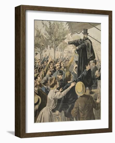 The Deroulede Meeting: at the Exit, Illustration from 'Le Petit Journal: Supplement Illustre'-French-Framed Giclee Print