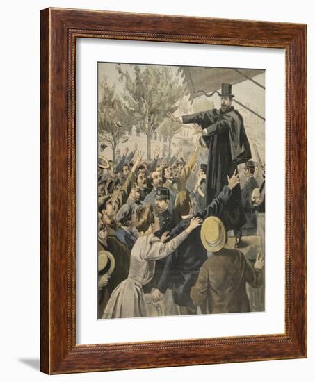 The Deroulede Meeting: at the Exit, Illustration from 'Le Petit Journal: Supplement Illustre'-French-Framed Giclee Print