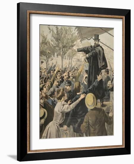 The Deroulede Meeting: at the Exit, Illustration from 'Le Petit Journal: Supplement Illustre'-French-Framed Giclee Print