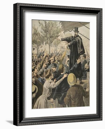 The Deroulede Meeting: at the Exit, Illustration from 'Le Petit Journal: Supplement Illustre'-French-Framed Giclee Print