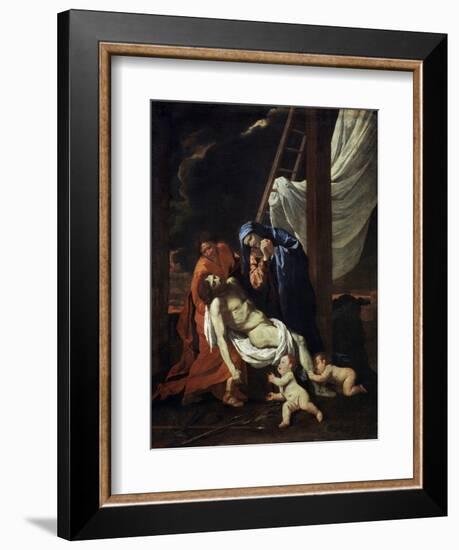 The Descent from the Cross, 1620s-Nicolas Poussin-Framed Giclee Print