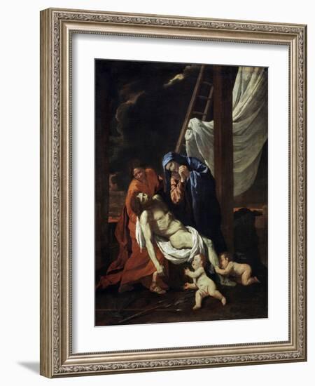 The Descent from the Cross, 1620s-Nicolas Poussin-Framed Giclee Print