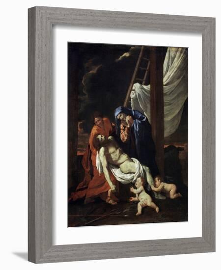 The Descent from the Cross, 1620s-Nicolas Poussin-Framed Giclee Print