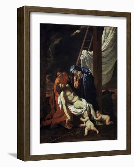 The Descent from the Cross, 1620s-Nicolas Poussin-Framed Giclee Print