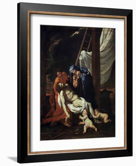 The Descent from the Cross, 1620s-Nicolas Poussin-Framed Giclee Print