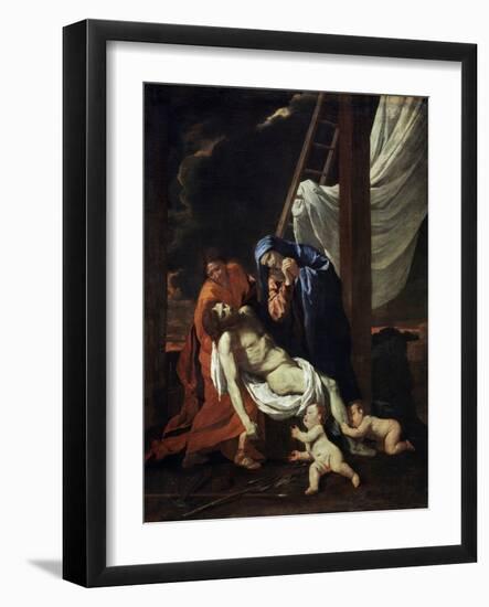 The Descent from the Cross, 1620s-Nicolas Poussin-Framed Giclee Print