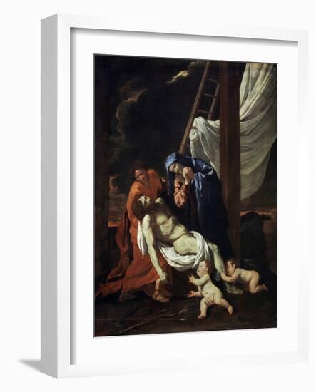 The Descent from the Cross, 1620s-Nicolas Poussin-Framed Giclee Print