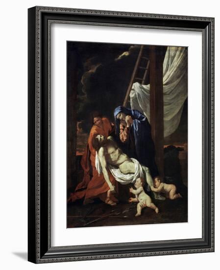 The Descent from the Cross, 1620s-Nicolas Poussin-Framed Giclee Print