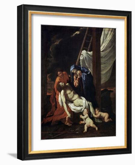 The Descent from the Cross, 1620s-Nicolas Poussin-Framed Giclee Print