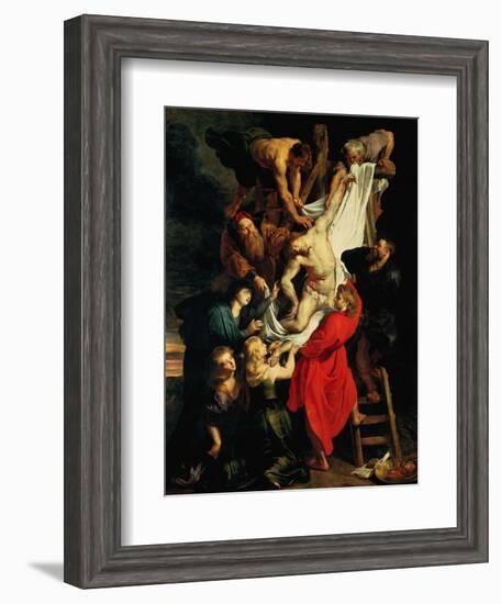 The Descent from the Cross. Central Panel, 1612-1614-Peter Paul Rubens-Framed Giclee Print