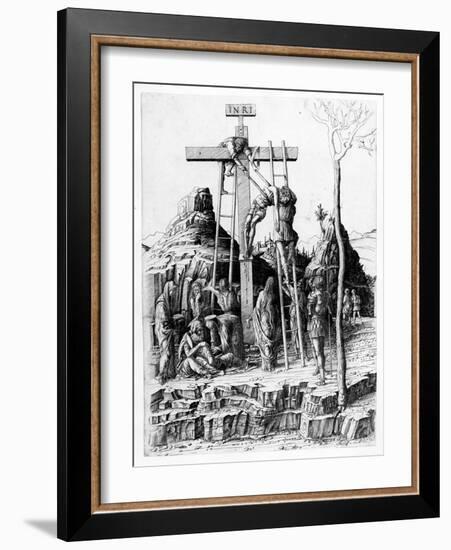 The Descent from the Cross (Engraving)-Andrea Mantegna-Framed Giclee Print