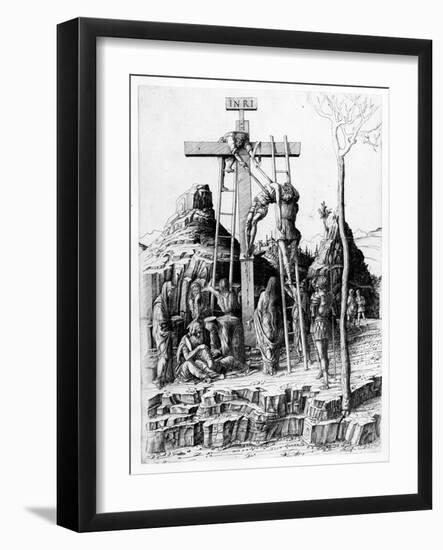 The Descent from the Cross (Engraving)-Andrea Mantegna-Framed Giclee Print