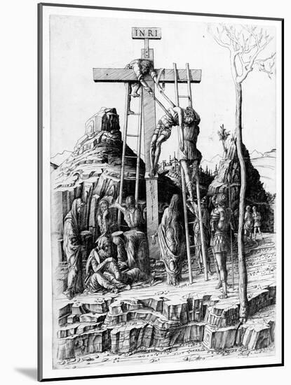 The Descent from the Cross (Engraving)-Andrea Mantegna-Mounted Giclee Print